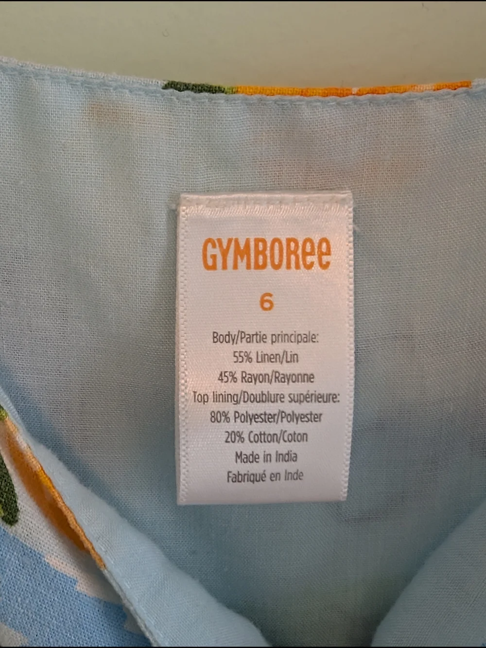 Gymboree Light Blue Tropical Button-Front Sundress
